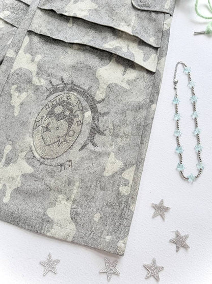 Rhinestone Paratrooper Camo Pants【s0000014449】