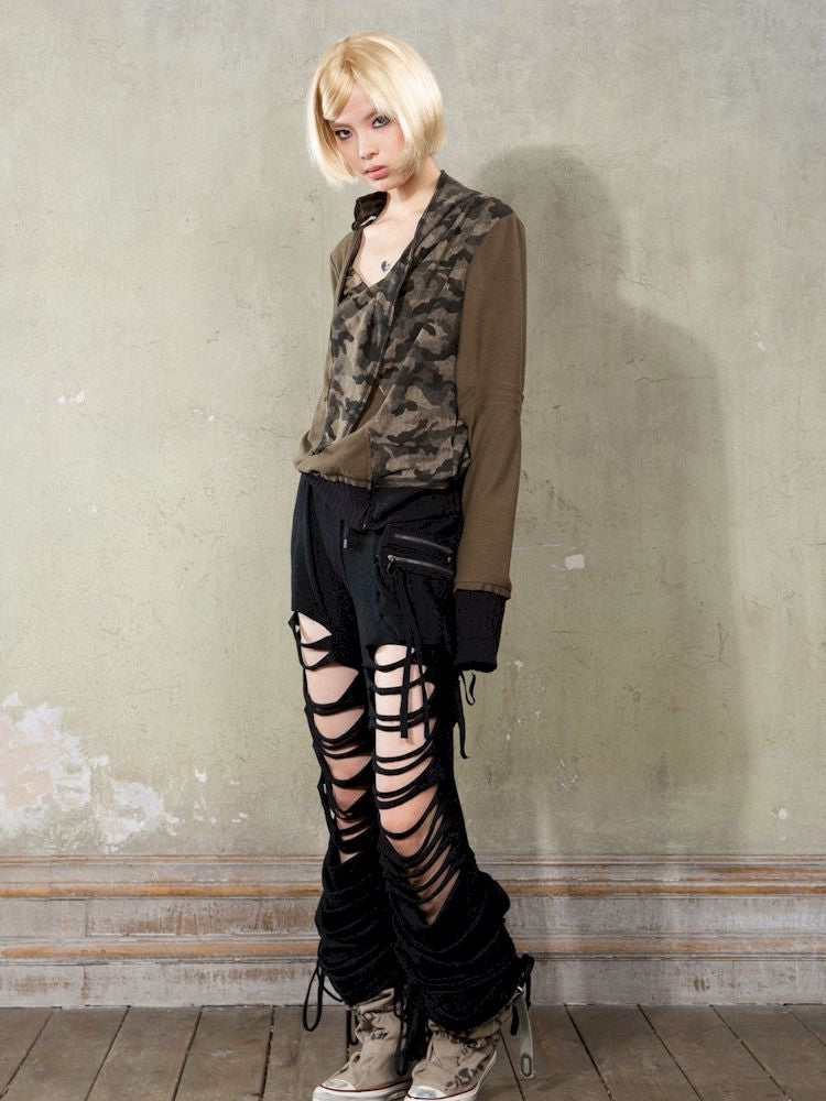 Camouflage Long Sleeve Spliced Sweatshirt【s0000009921】