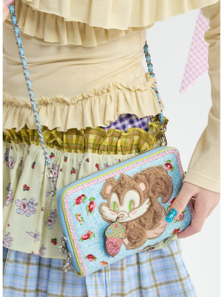 Plush Pine Cone Floral Crossbody Bag【s0000018374】