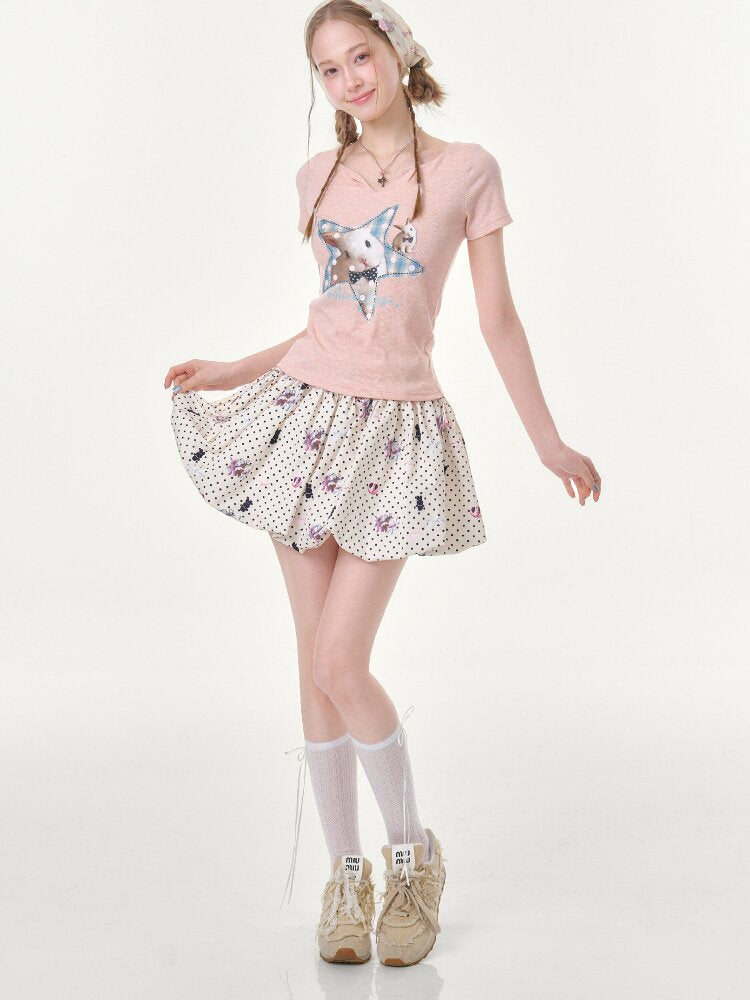 Rabbit Polka Dot Bud Pocket Skirt【s0000016624】