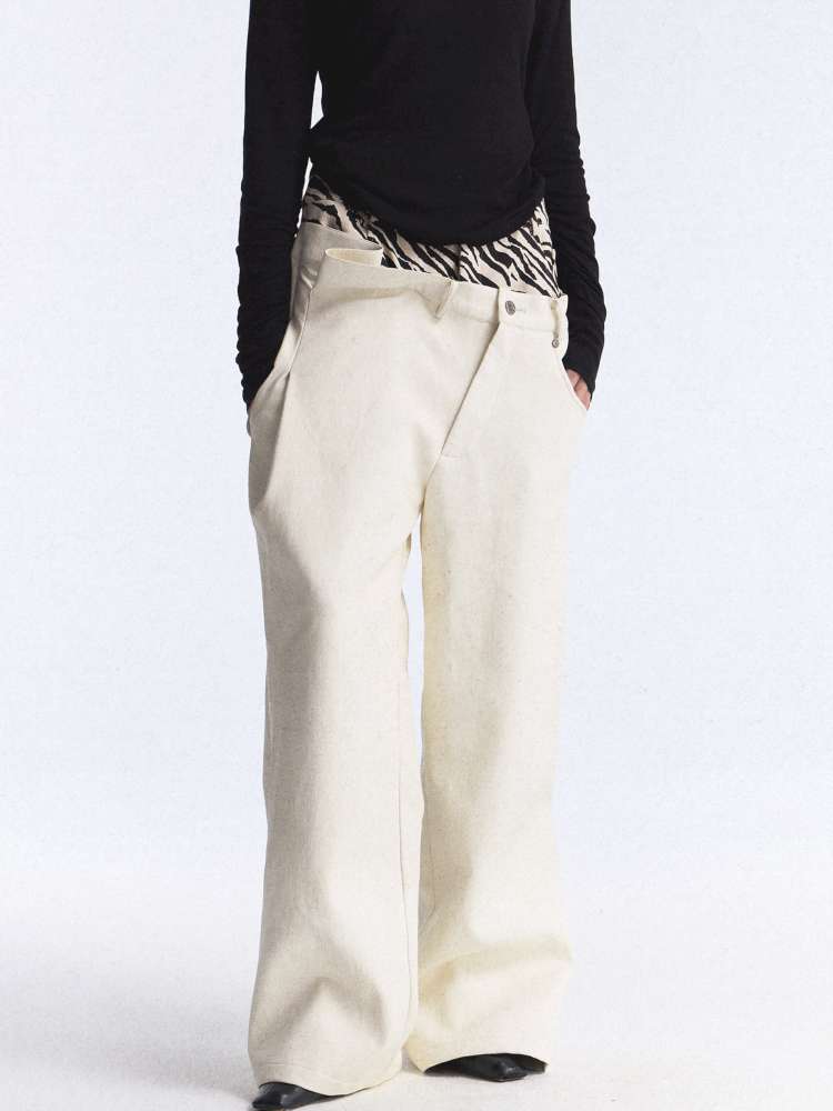 Irregular Zebra Wide Leather Pant【s0000015392】