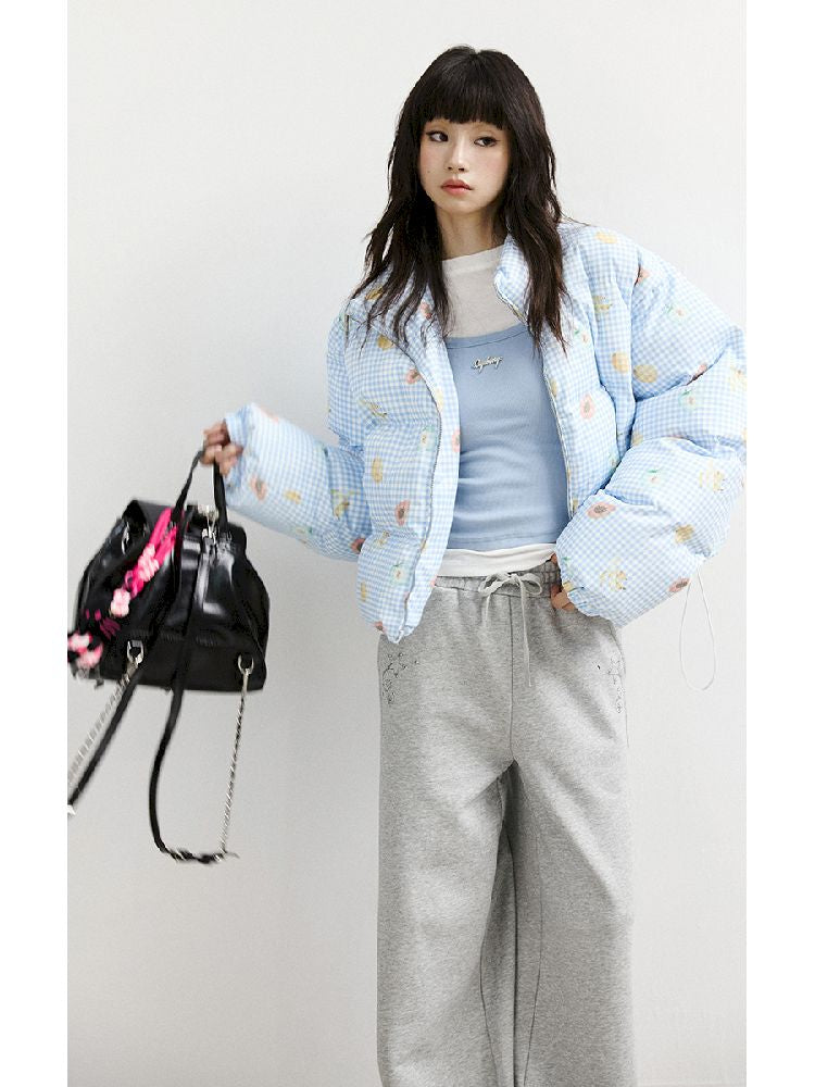 레트로 프린트 코튼 짧은 코트 [S0000011428]