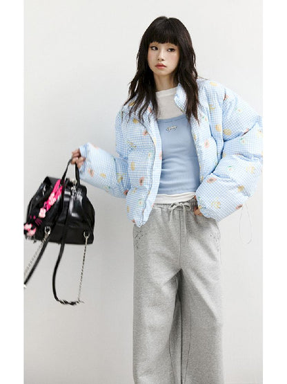 레트로 프린트 코튼 짧은 코트 [S0000011428]