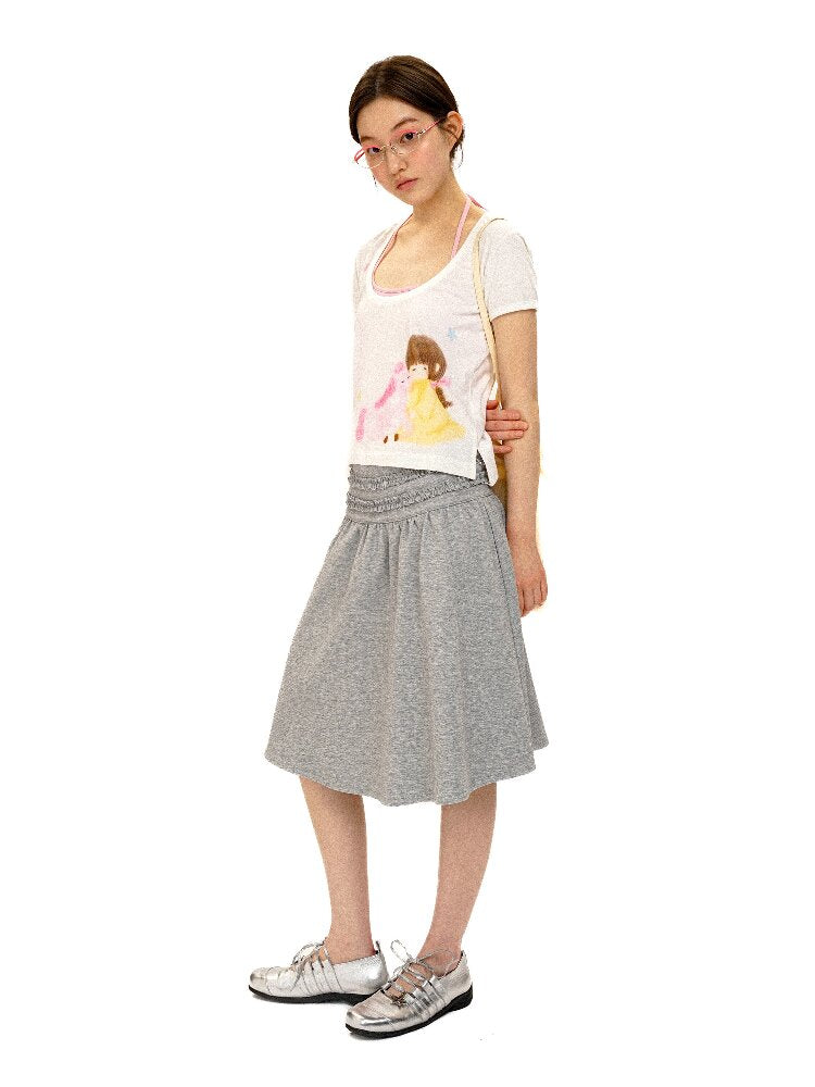 Girls Horse Print Short Sleeve T-shirt【s0000016102】