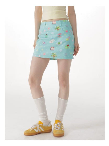 Summer Childlike Print Short Skirt【s0000017157】