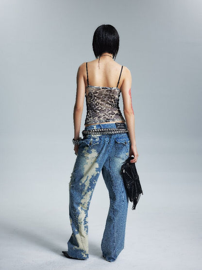 Low Rise Distressed Denim Trousers【s0000017002】