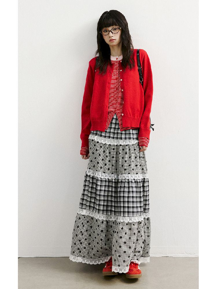 Large Hem A-line Long Half Skirt【s0000011420】