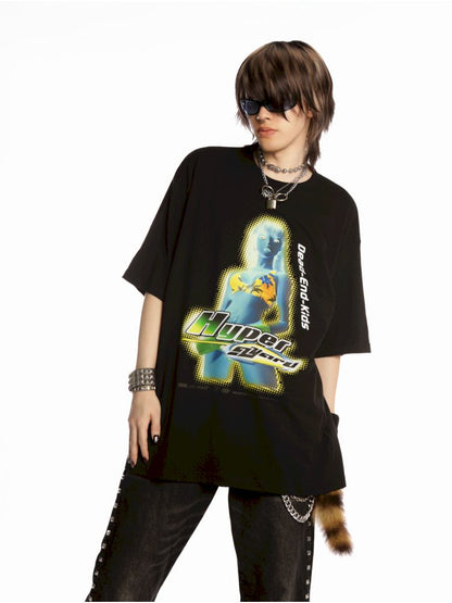 Hip-hop trend loose hundred T-shirt【s0000013602】