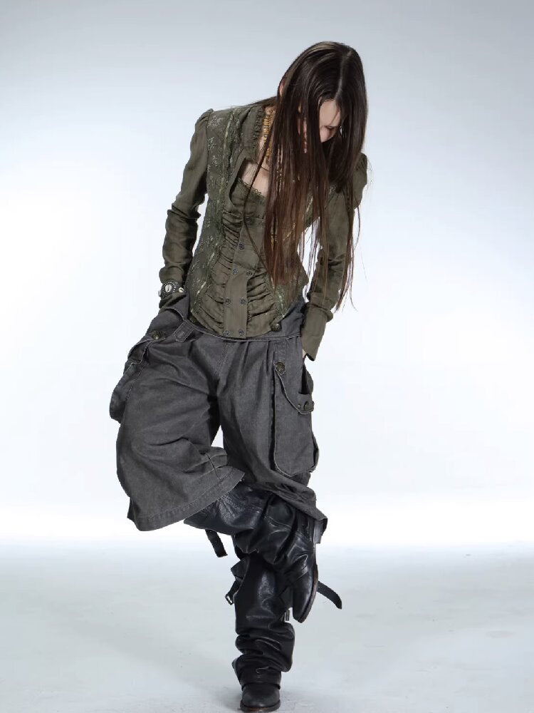 Vintage Low Rise Cargo Cropped Pants【s0000015906】