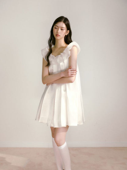 Three-dimensional pleated not waist dress【s0000013247】