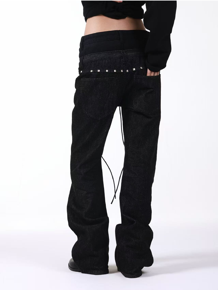 Stacked Raw Denim Zipper Jeans【s0000018188】
