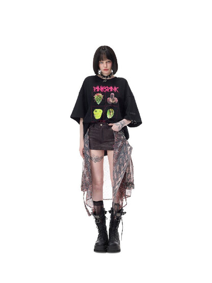 Plant Punk Graphic Loose T-Shirt【s0000017713】