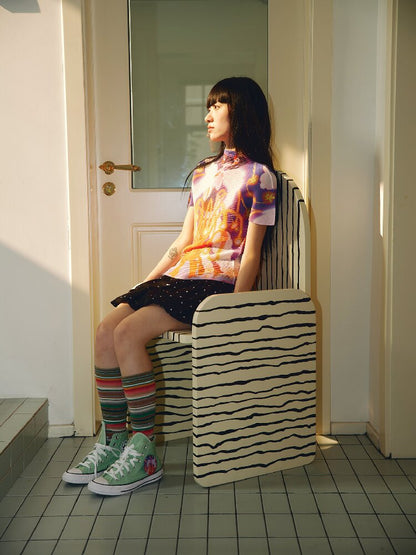 Star Volcano Pleated Stretch Top T-Shirt【s0000018696】