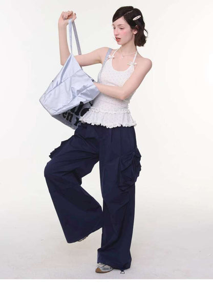 Lace Bow Polka Dot Halter Vest【s0000015432】