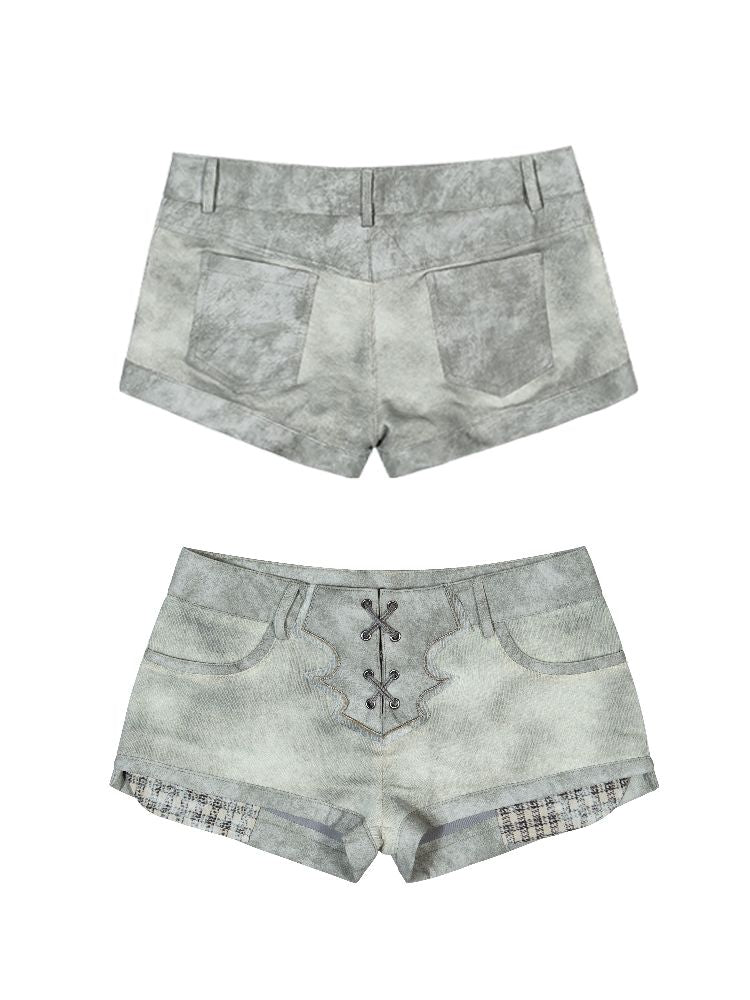 낮은 허리 반바지 2 개 레깅스 [S000011805]