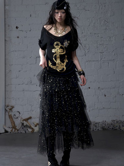 Large neckline loose-fitting T-shirt【s0000012799】