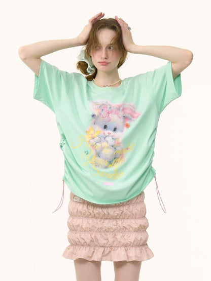 Rabbit Print Loose Tops【s0000012244】