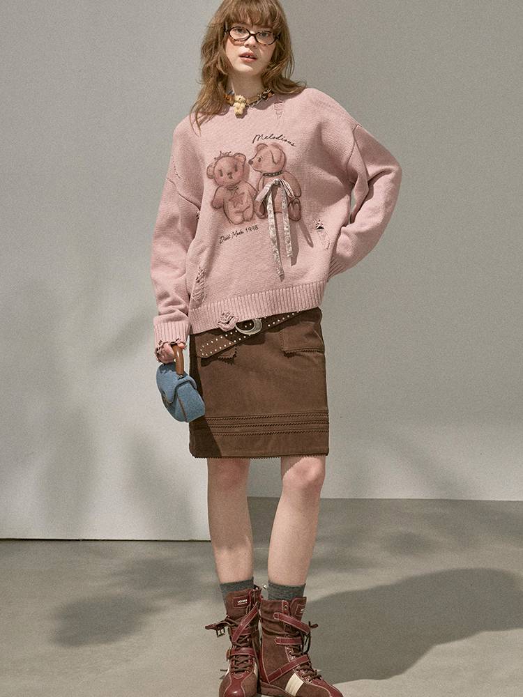 Oversized Long-Sleeve Knit Sweater【s0000014392】