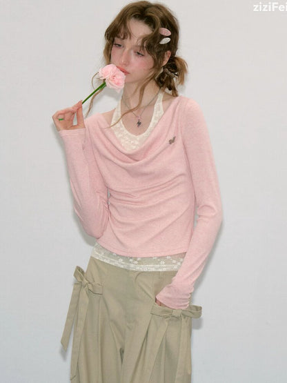 Soft Swept Neck Halter Knit Sweater【s0000017883】