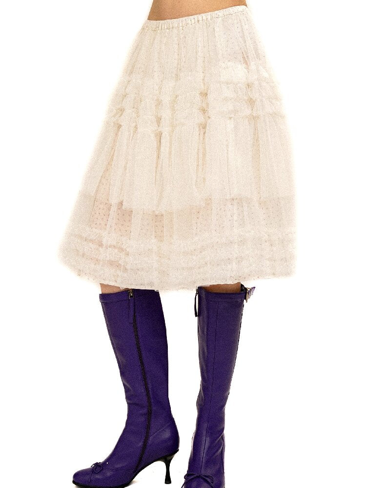 Floral Light Mesh Lace Skirt【s0000016432】