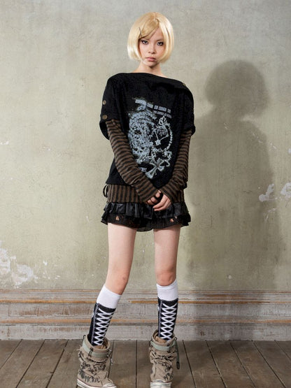 One Shoulder Punk Loose Sweatshirt【s0000009932】