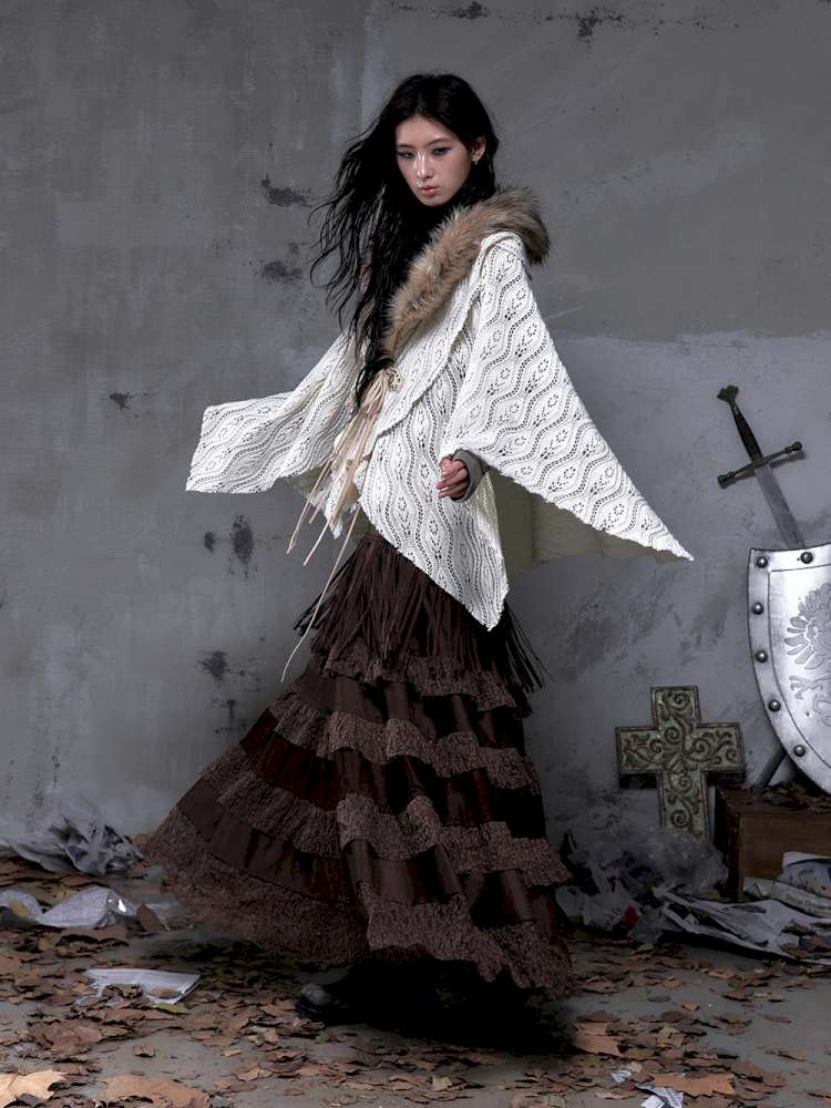 Lace Suede Fringe A-line Skirt【s0000014649】