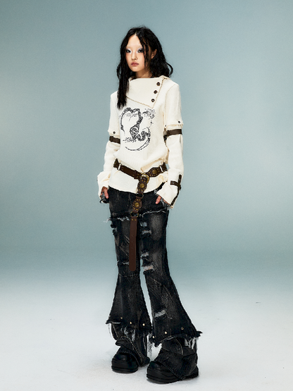 탈착식 긴 슬리브 니트 탑 [S0000011482]