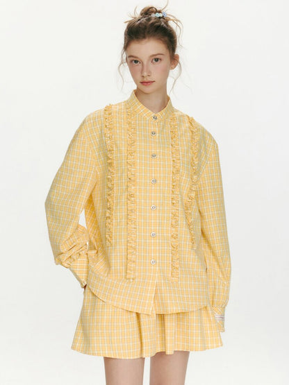 Knitted Track Fungus Edge Shirt【s0000015665】