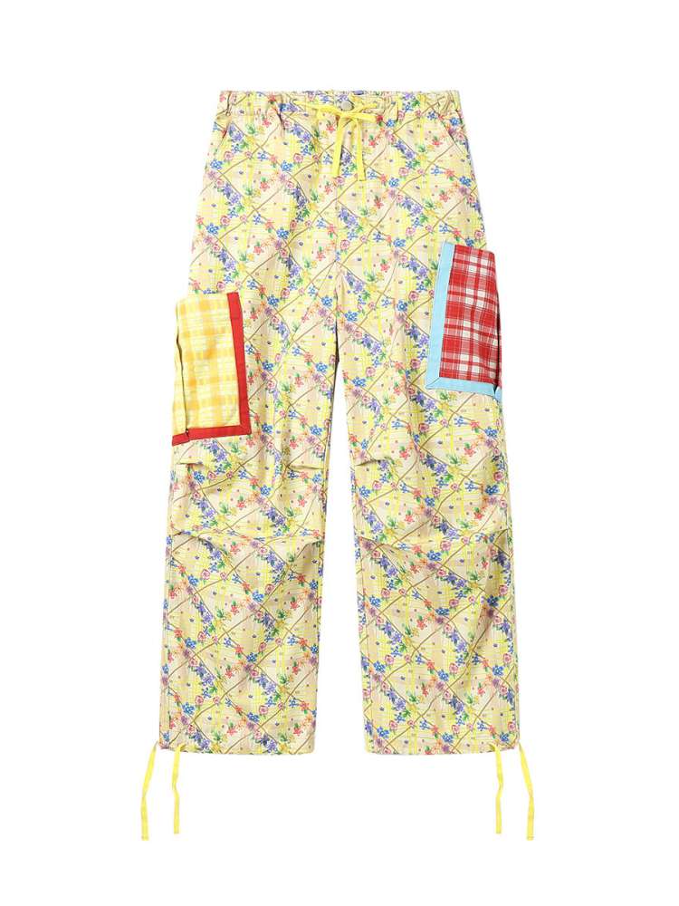 Yellow Floral Plaid Umbrella Pants【s0000015371】