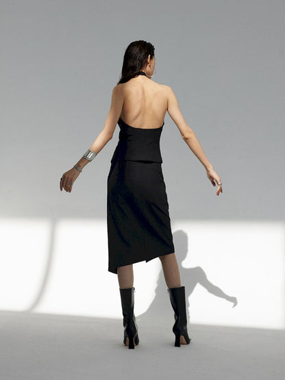 Asymmetric Slit Hem Suit【s0000007346】