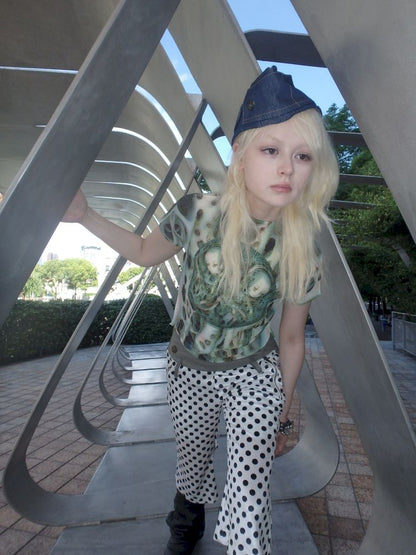 Printed Wrinkle Slimming T-Shirt【s0000013181】