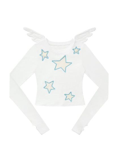 Mesh Embroidery Angel Wings Top【s0000019129】