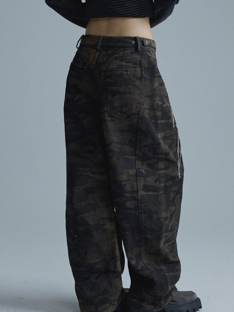 Vintage Distressed Camo Pants【s0000018556】