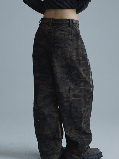 Vintage Distressed Camo Pants【s0000018556】