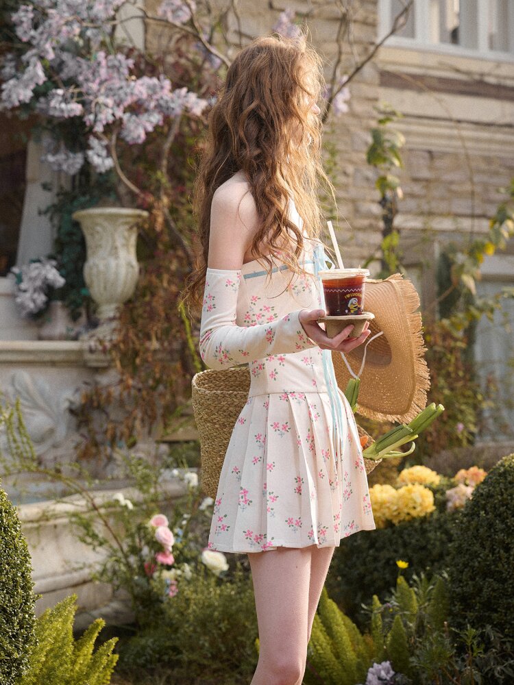 Blue Velvet Flower Ribbon Dress【s0000015619】