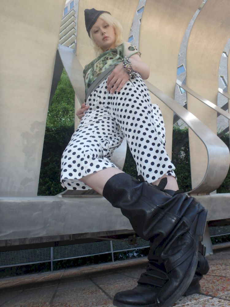 Polka dot wide-leg casual pants【s0000013180】