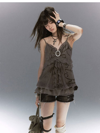 Mottled Bubbles Chain Mesh Suspender【s0000017045】