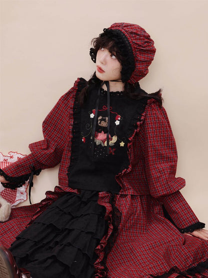Plaid Doll Style BB Hat【s0000019290】