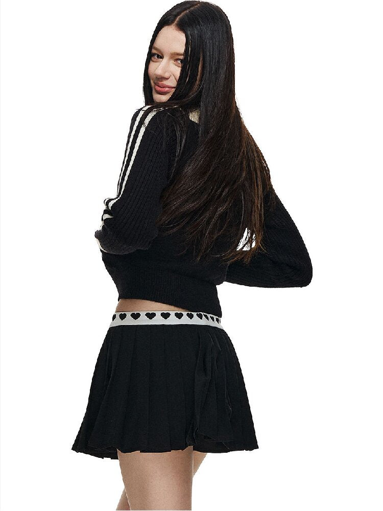 Love Jacquard Cropped Cardigan【s0000015872】