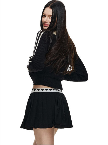 Love Jacquard Cropped Cardigan【s0000015872】