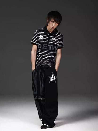 Thorn Letter Rhinestone Polo Shirt【s0000018268】
