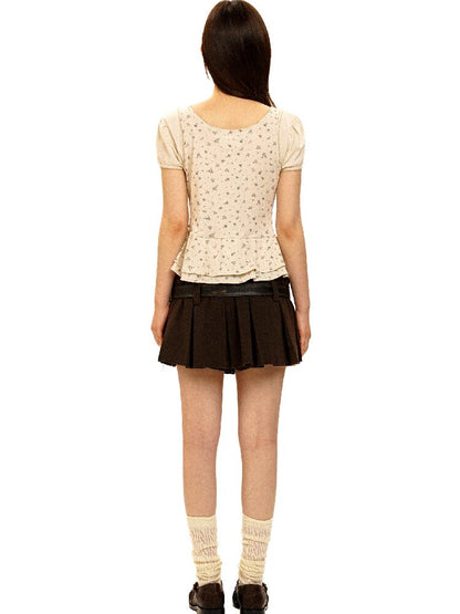 Hand Painted Floral Lace T-Shirt【s0000017920】