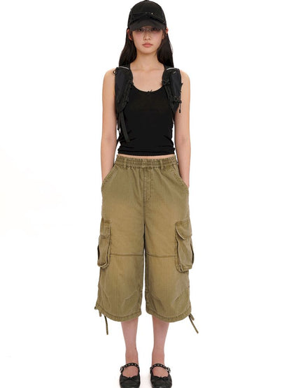 Adjustable workwear seven-minute pants【s0000013428】