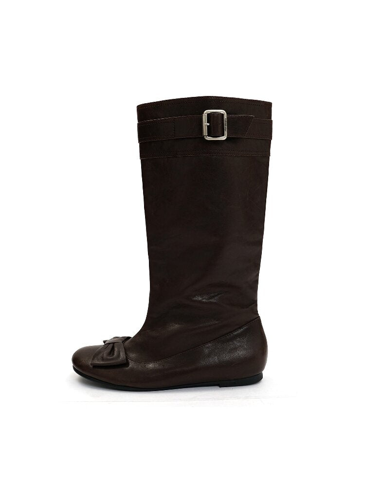 Oil Wax Cowhide Butterfly Boots【s0000016081】