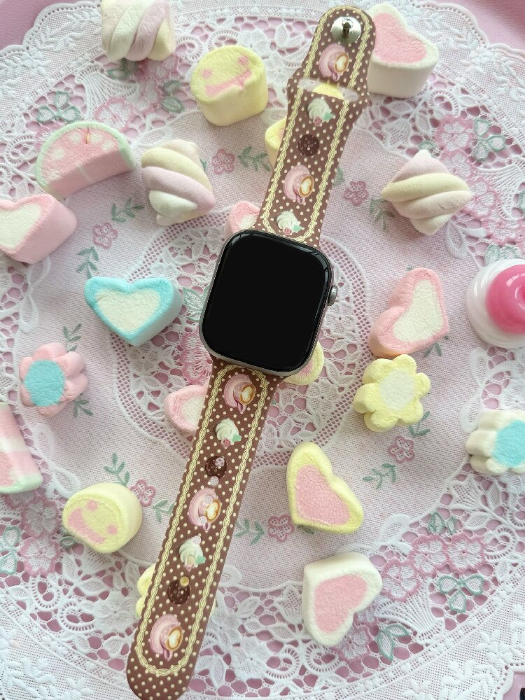 Rose Cake Print iWatch Watch Strap【s0000017466】