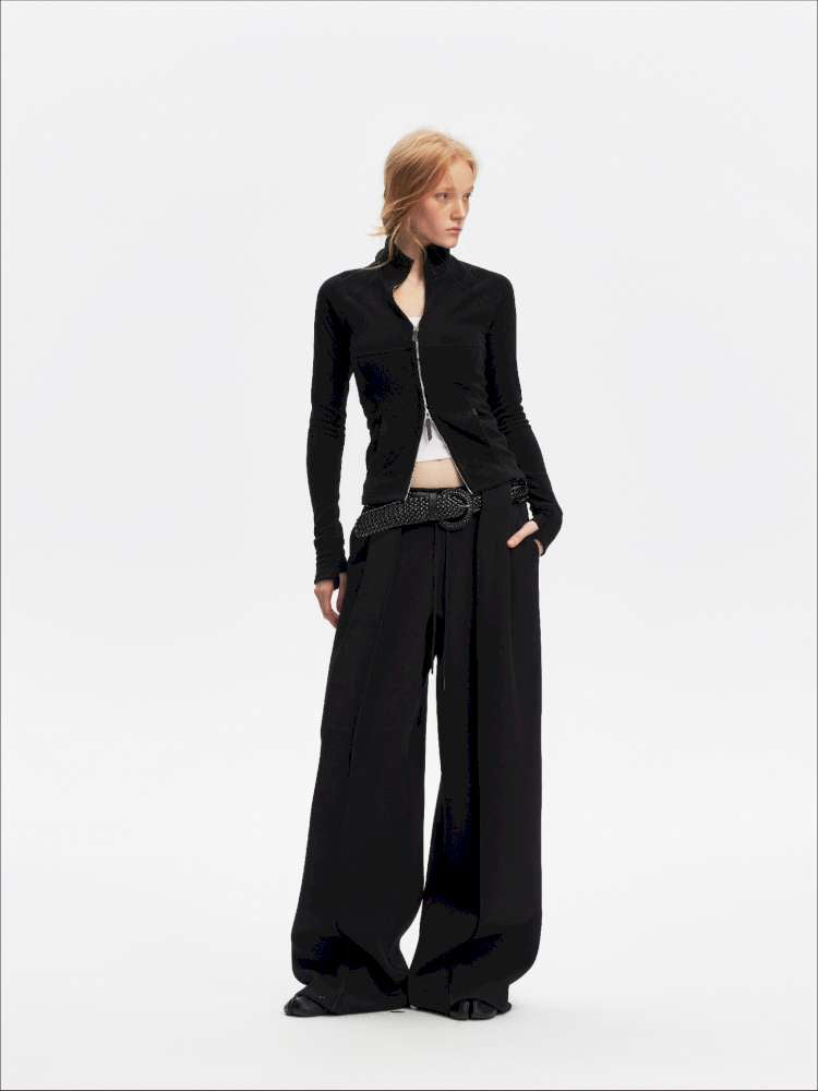 American Scimitar Drape Wide-Leg Slacks【s0000014877】