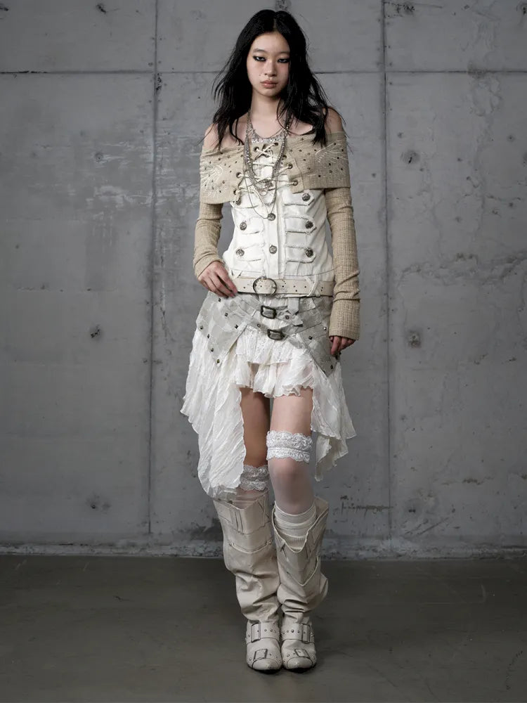 Rhinestone Off-Shoulder Long-Sleeve T-Shirt【s0000014118】