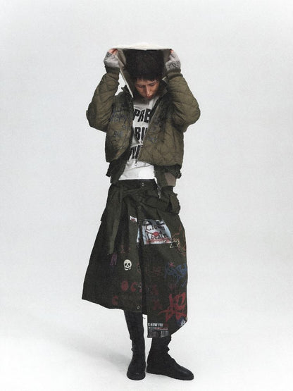 Airbrushed Denim Punk Halter Skirt【s0000011630】