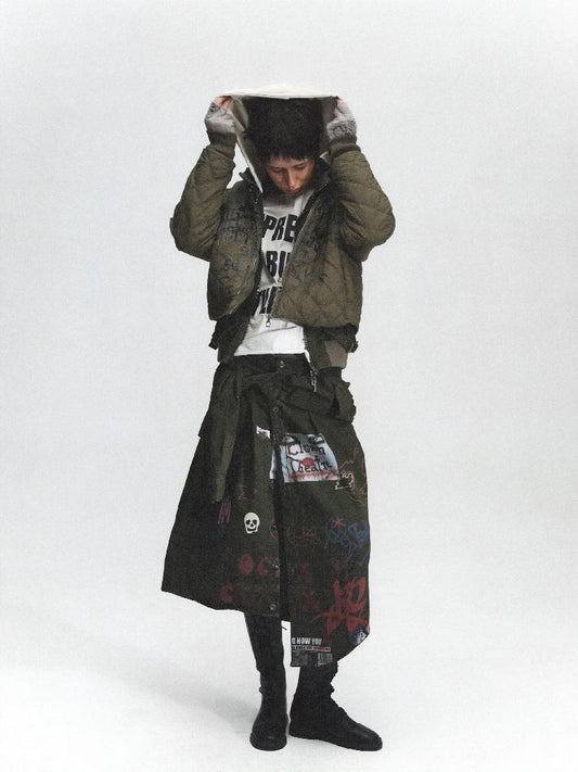 Airbrushed Denim Punk Halter Skirt【s0000011630】