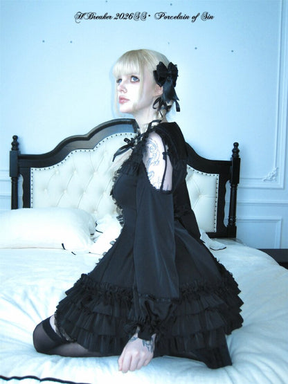Satin Short Long Sleeve Skirt【s0000016389】